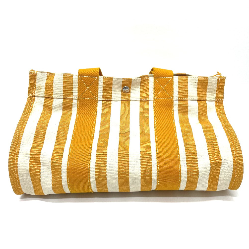 HERMES Tote Bag cotton Orange Cannes border Women Used