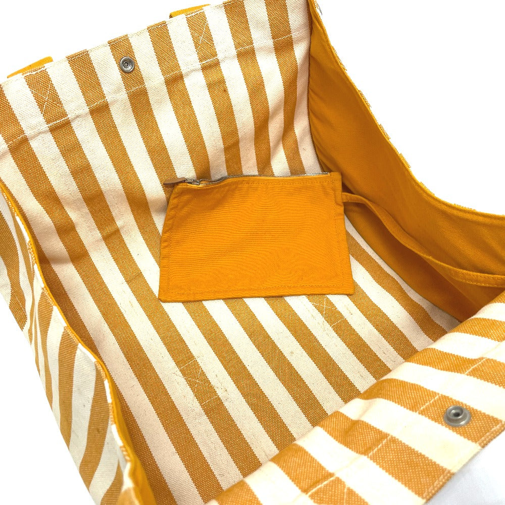 HERMES Tote Bag cotton Orange Cannes border Women Used