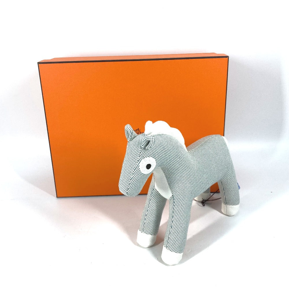 HERMES Plush Doll cotton blue horse cheval Cheval Honore Epoppe Horse