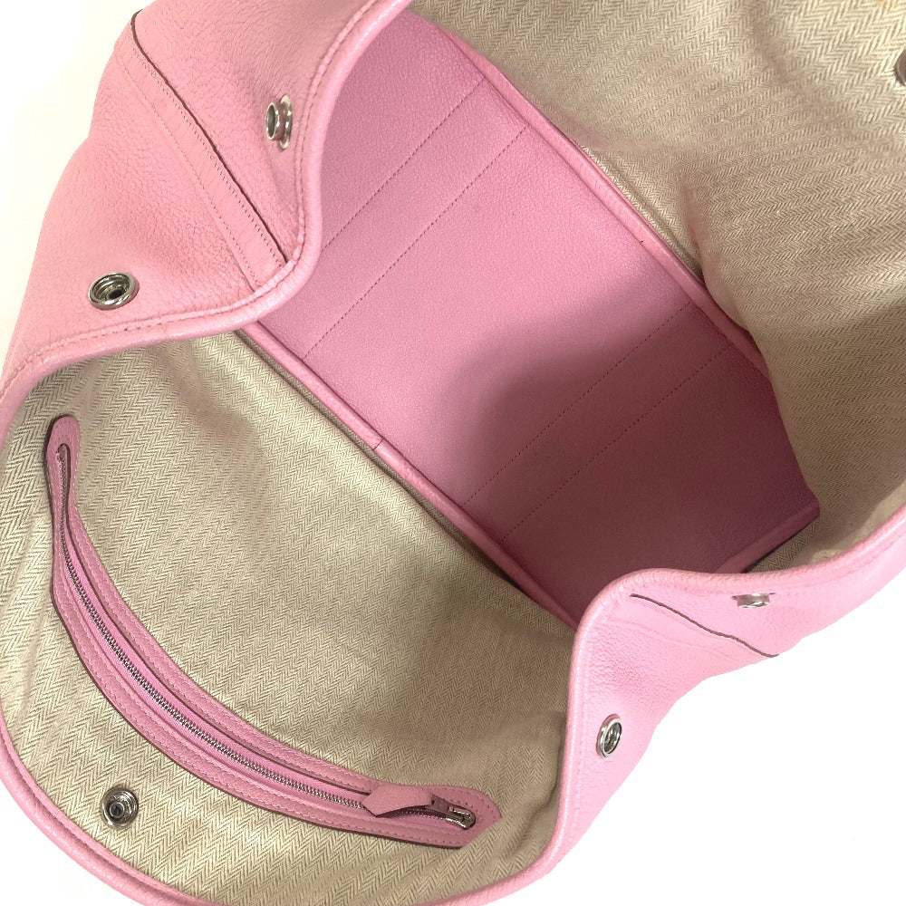 HERMES Tote Bag leather pink Garden party PM Tote Bag Women Used