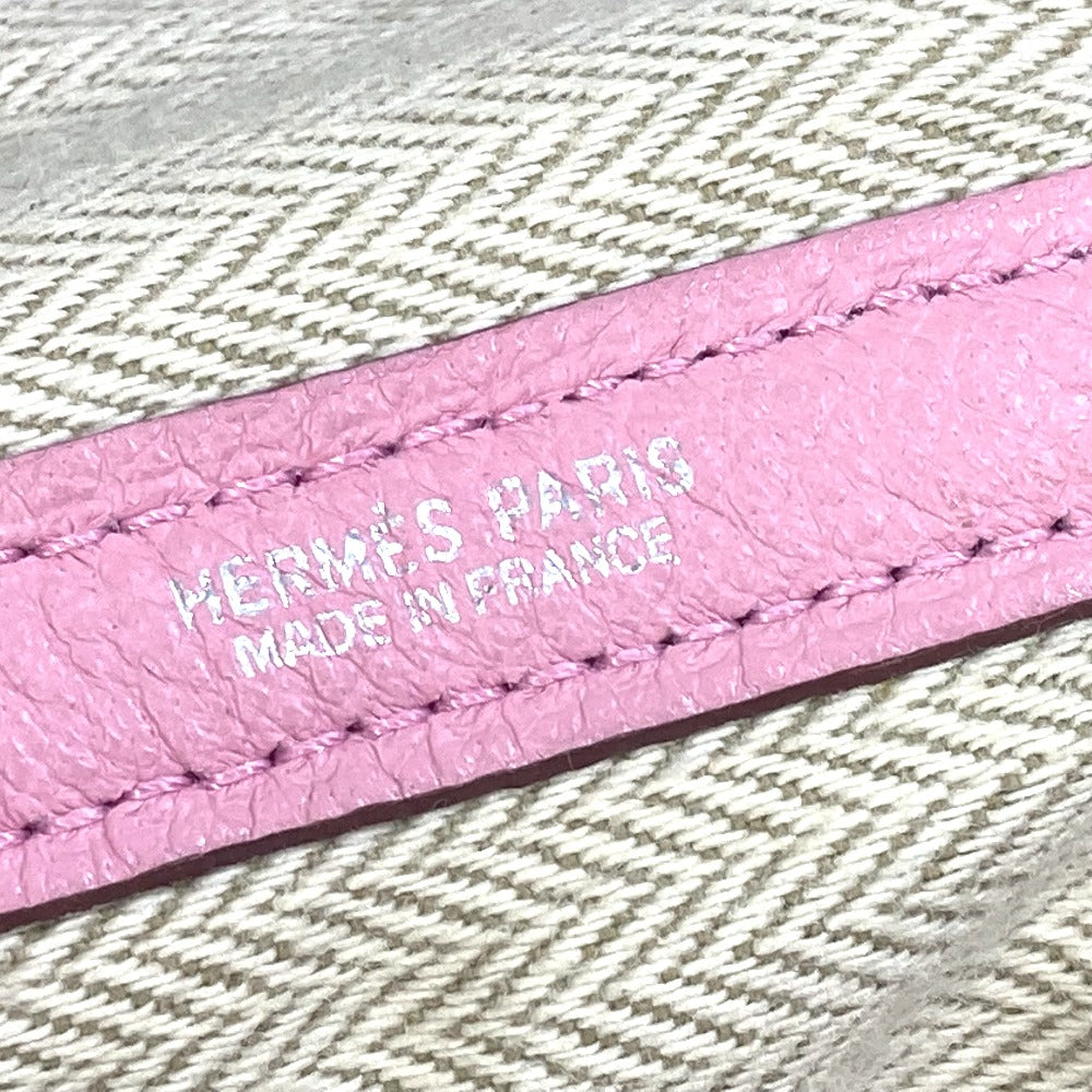 HERMES Tote Bag leather pink Garden party PM Tote Bag Women Used