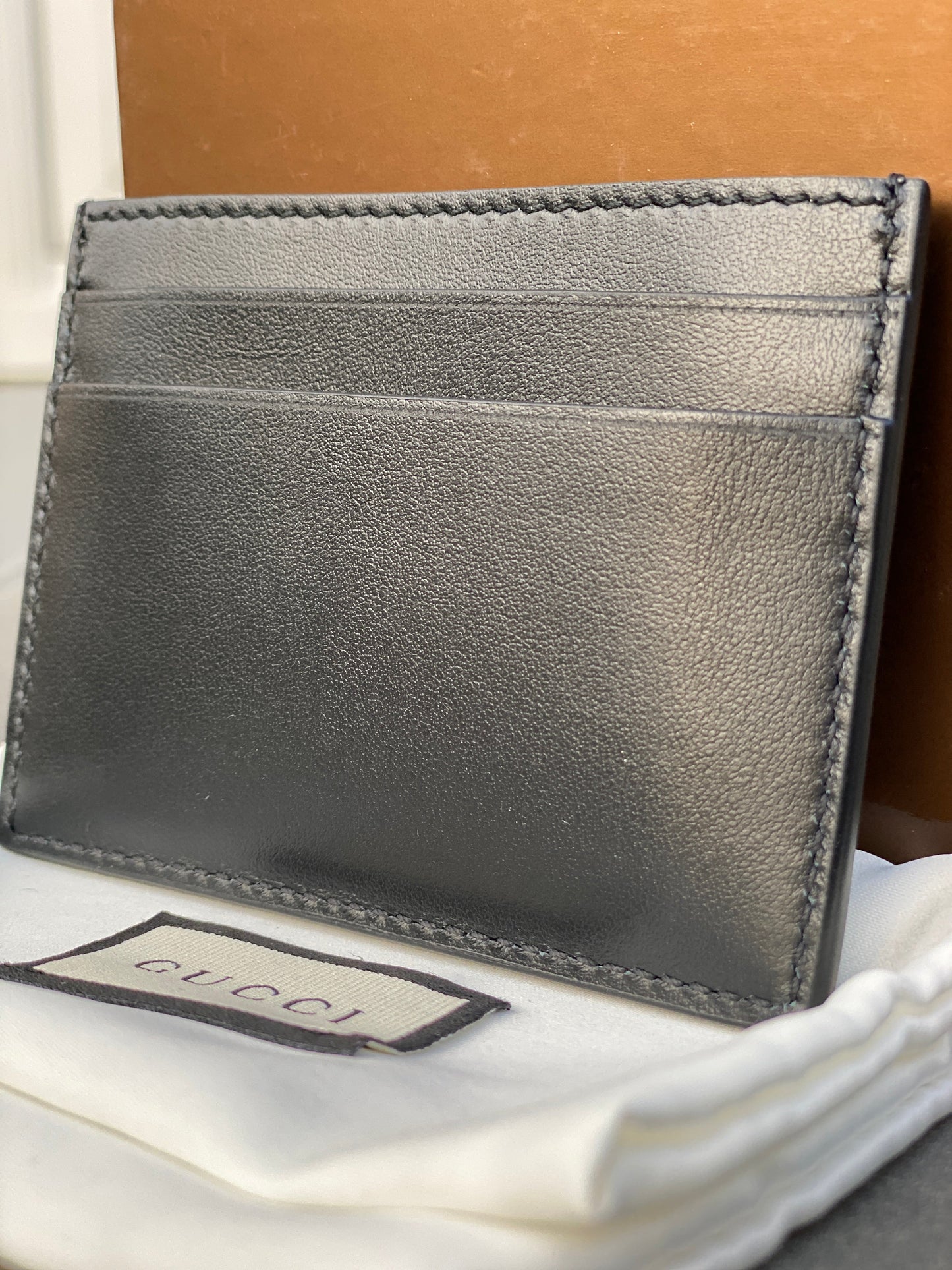 Gucci Blade Embroidered Card Case in Black