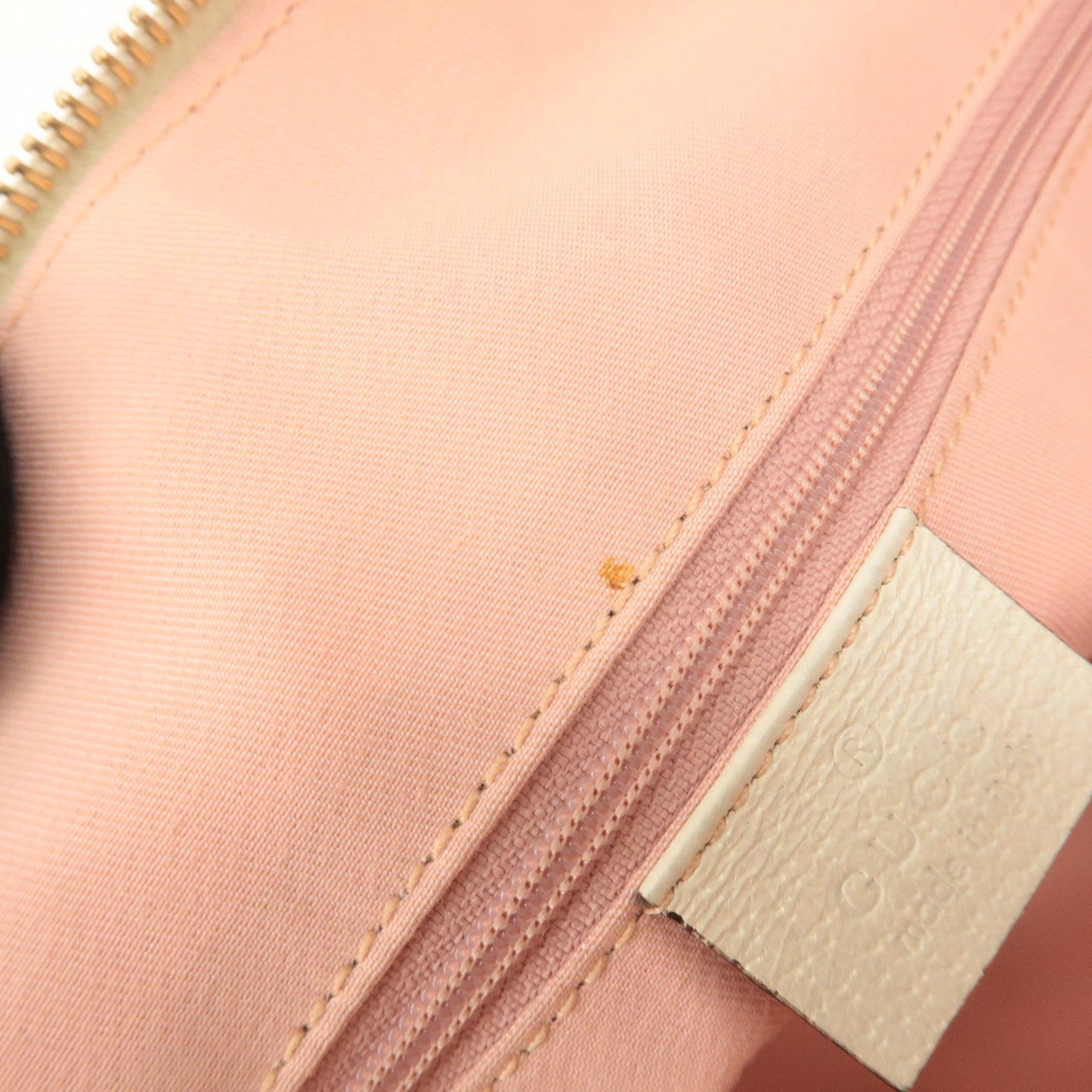 GUCCI Abbey GG Canvas Leather Tote Hand Bag Pink White 141470
