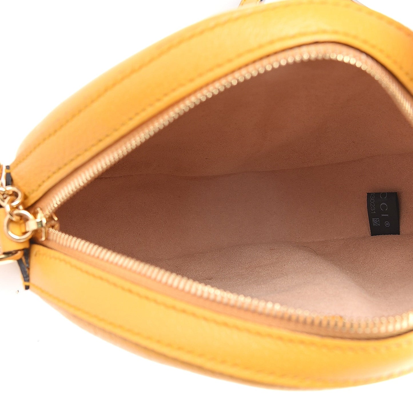 Gucci Mini Ophidia GG Flora Round Shoulder Bag in Yellow