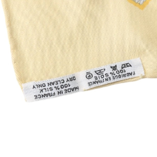 HERMES scarf silk yellow Draft Carre90 100% silk Women Used