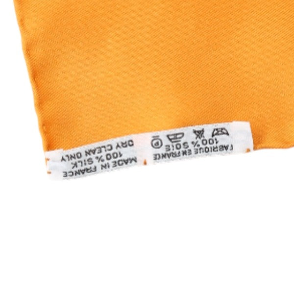 HERMES scarf silk Orange scarf Carre90 100% silk Women Used