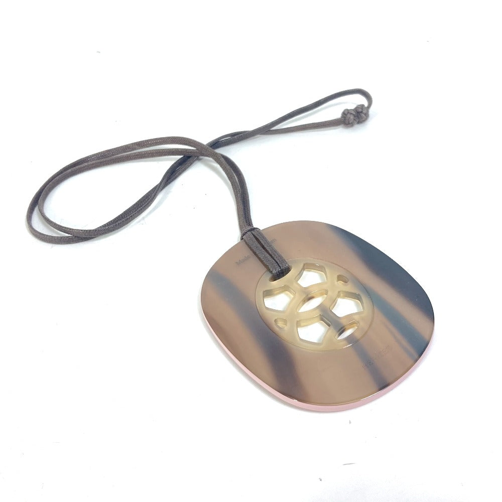 HERMES Necklace Buffalo Horn, Lacquer Wood pink Lift GM Women Used