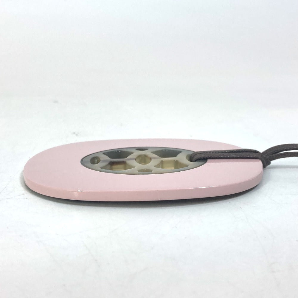 HERMES Necklace Buffalo Horn, Lacquer Wood pink Lift GM Women Used
