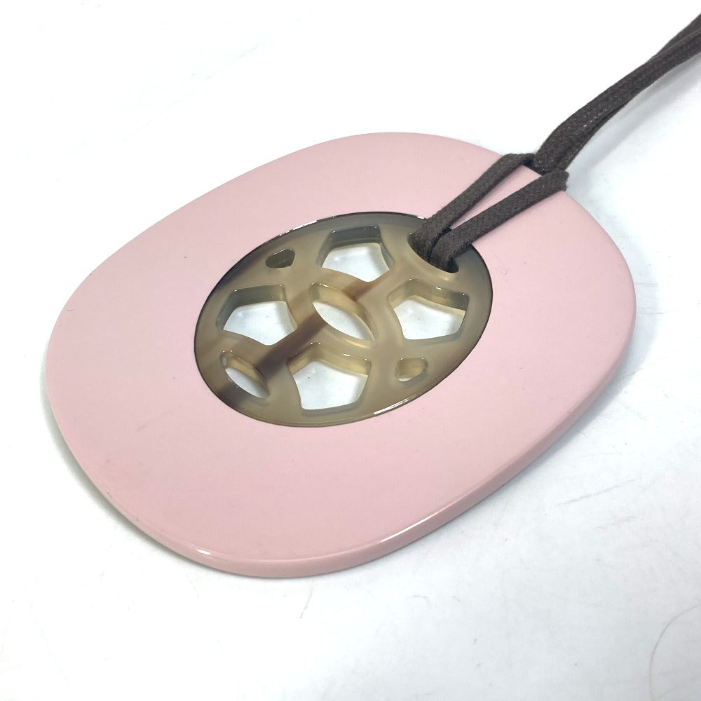 HERMES Necklace Buffalo Horn, Lacquer Wood pink Lift GM Women Used