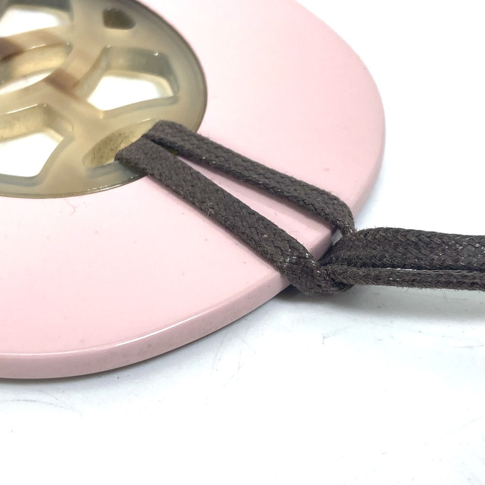 HERMES Necklace Buffalo Horn, Lacquer Wood pink Lift GM Women Used