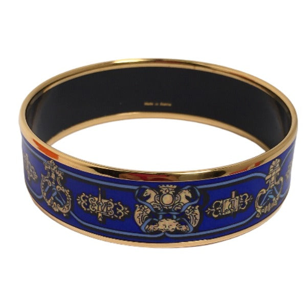 HERMES Bangle Metal, cloisonn blue Bangle Gold Plated Emile Women(Unisex) Used