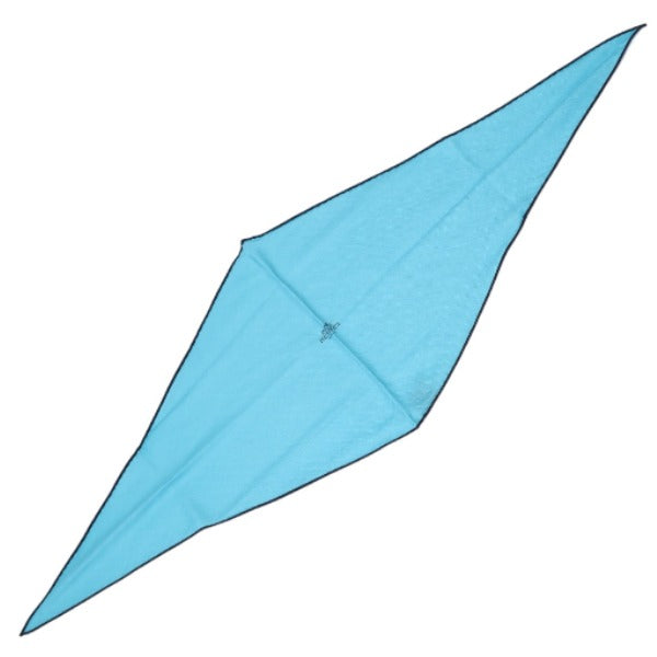 HERMES scarf Silk, Cashmere blue scarf Cashmere x silk Rhombus unisex(Unisex) Used