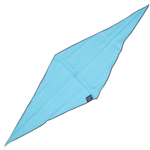 HERMES scarf Silk, Cashmere blue scarf Cashmere x silk Rhombus unisex(Unisex) Used
