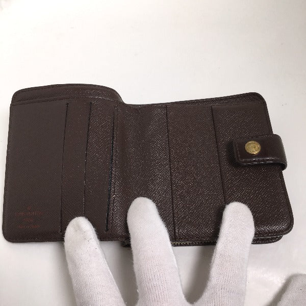 LOUIS VUITTON Bifold Wallet N61668 Damier canvas Brown Wallet with pocket zipper for cards Damier Compact zip unisex(Unisex) Used