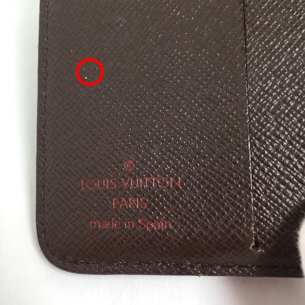 LOUIS VUITTON Bifold Wallet N61668 Damier canvas Brown Wallet with pocket zipper for cards Damier Compact zip unisex(Unisex) Used