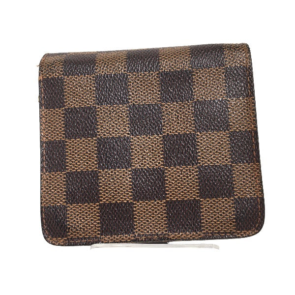 LOUIS VUITTON Bifold Wallet N61668 Damier canvas Brown Wallet with pocket zipper for cards Damier Compact zip unisex(Unisex) Used