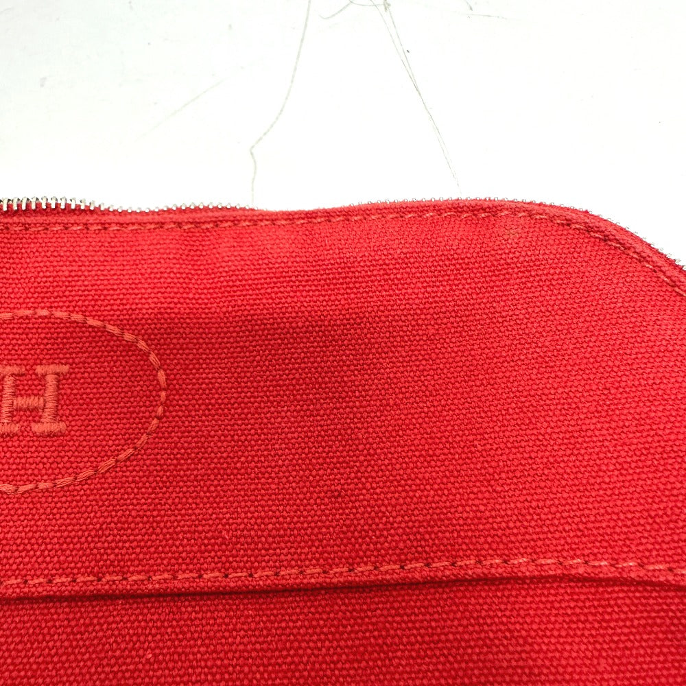 HERMES Pouch cotton Red Bored 25