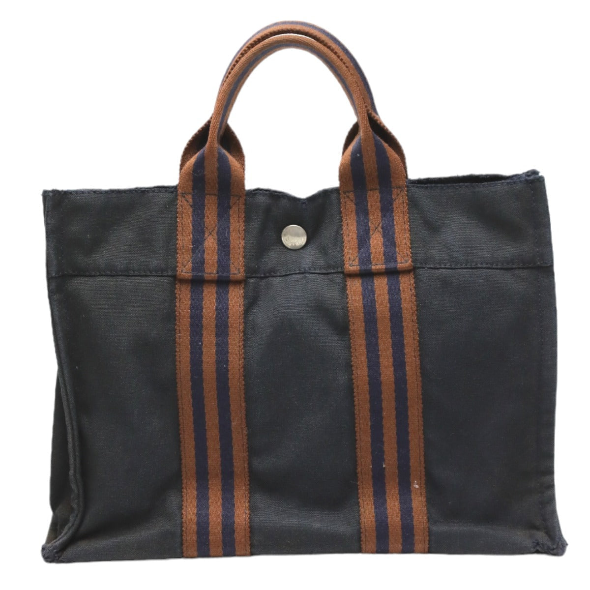 HERMES Tote Bag canvas Navy Mini bag Fool ToePM canvas mens(Unisex) Used