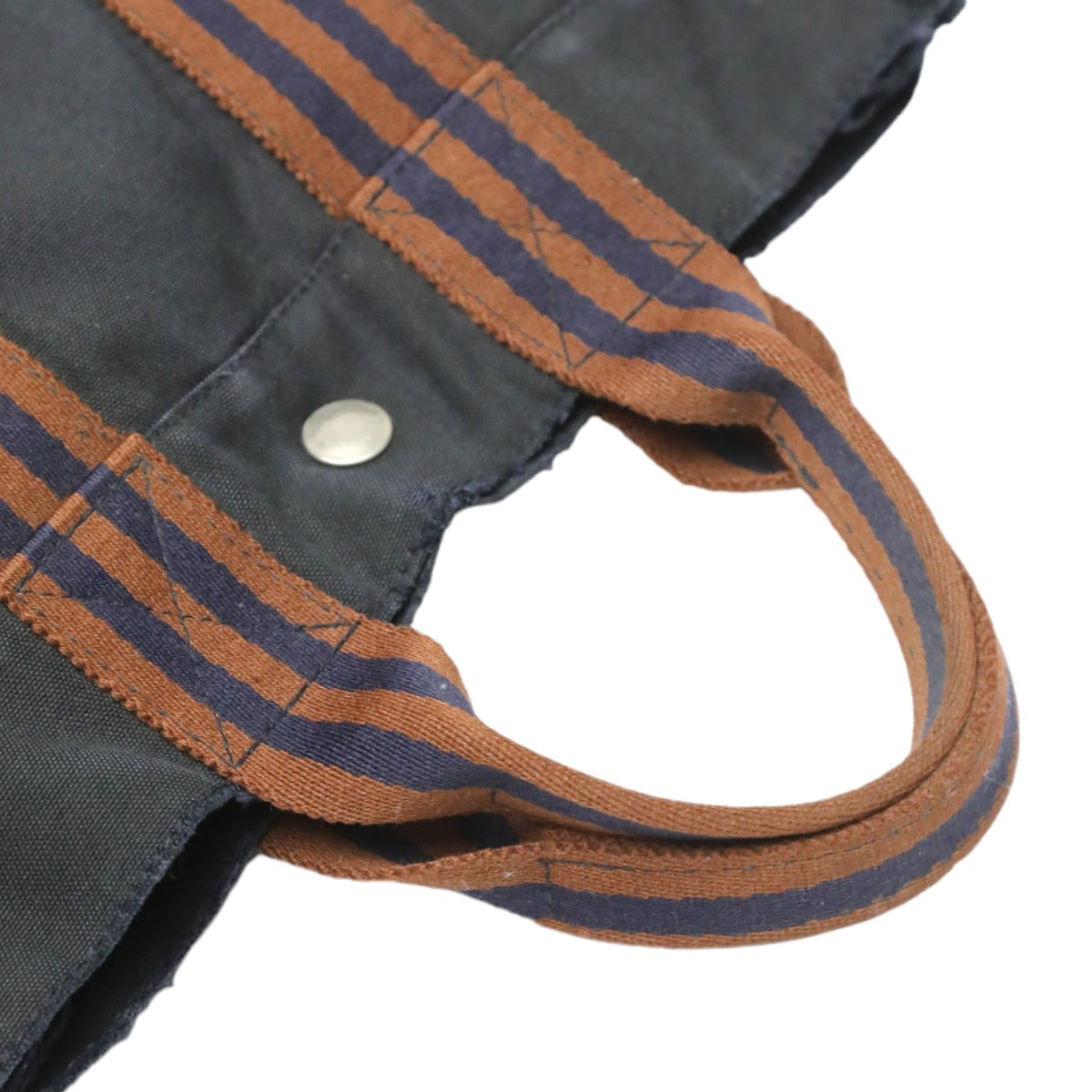 HERMES Tote Bag canvas Navy Mini bag Fool ToePM canvas mens(Unisex) Used