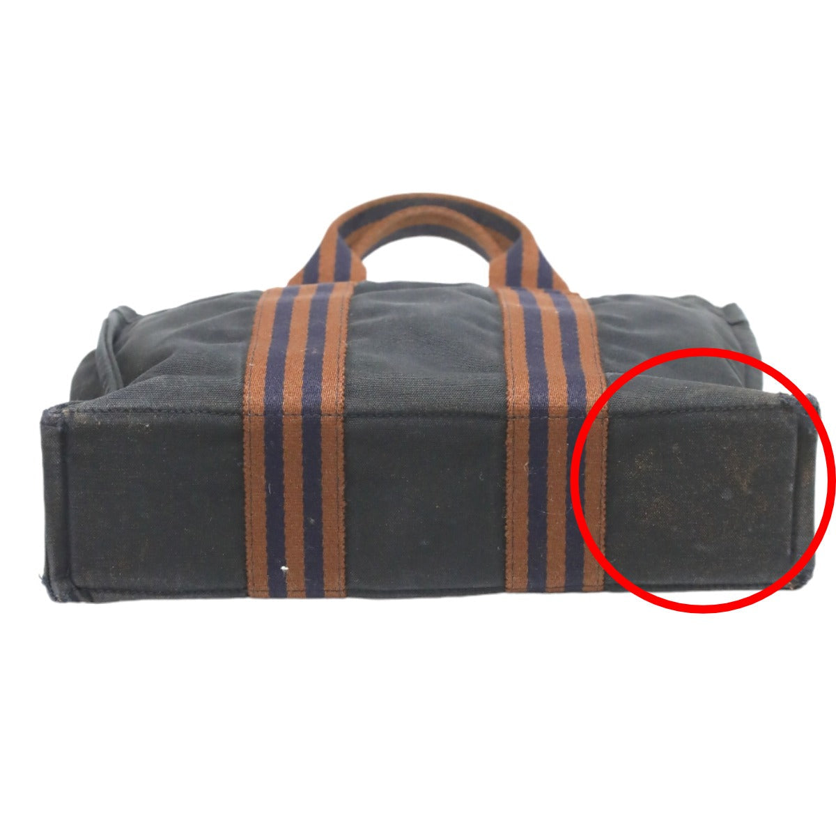 HERMES Tote Bag canvas Navy Mini bag Fool ToePM canvas mens(Unisex) Used