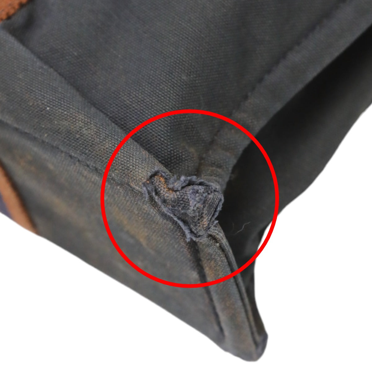 HERMES Tote Bag canvas Navy Mini bag Fool ToePM canvas mens(Unisex) Used