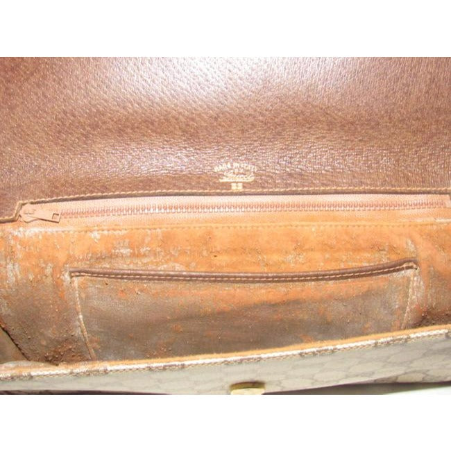 Gucci Vintage Pursesdesigner Purses Large G Logo Print Coated Canvas And Leather In Browns Clutch