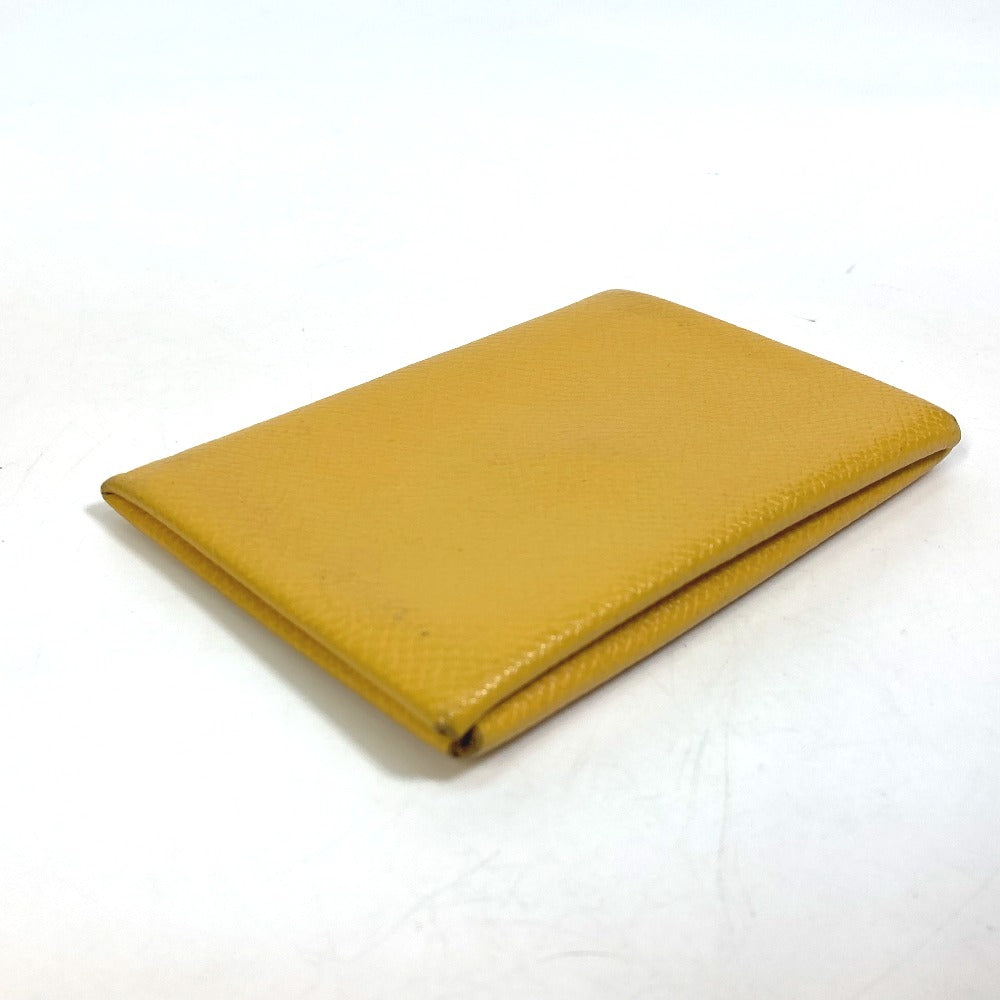 HERMES Card Case Epsom yellow Calvi