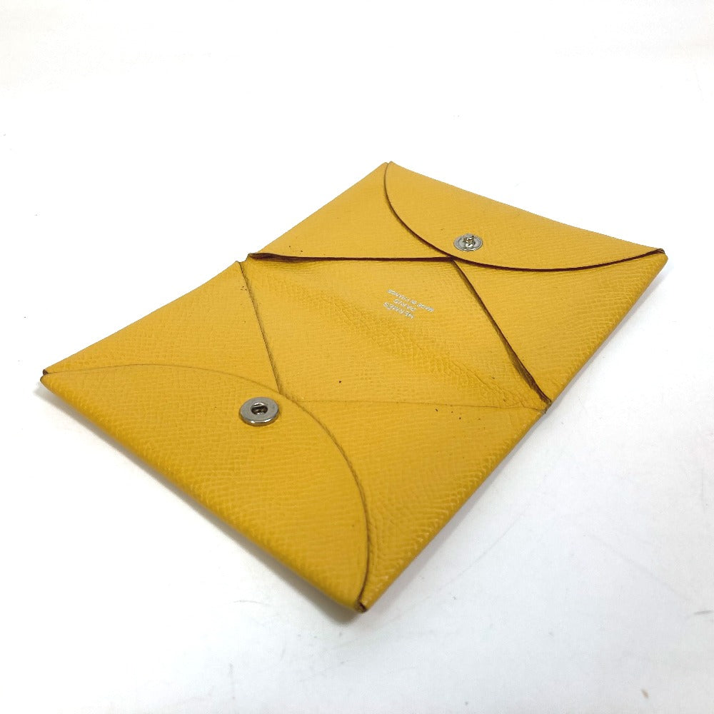 HERMES Card Case Epsom yellow Calvi