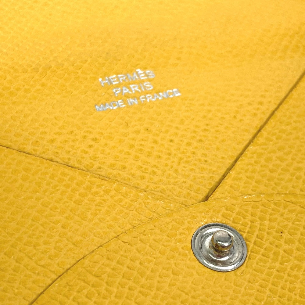 HERMES Card Case Epsom yellow Calvi