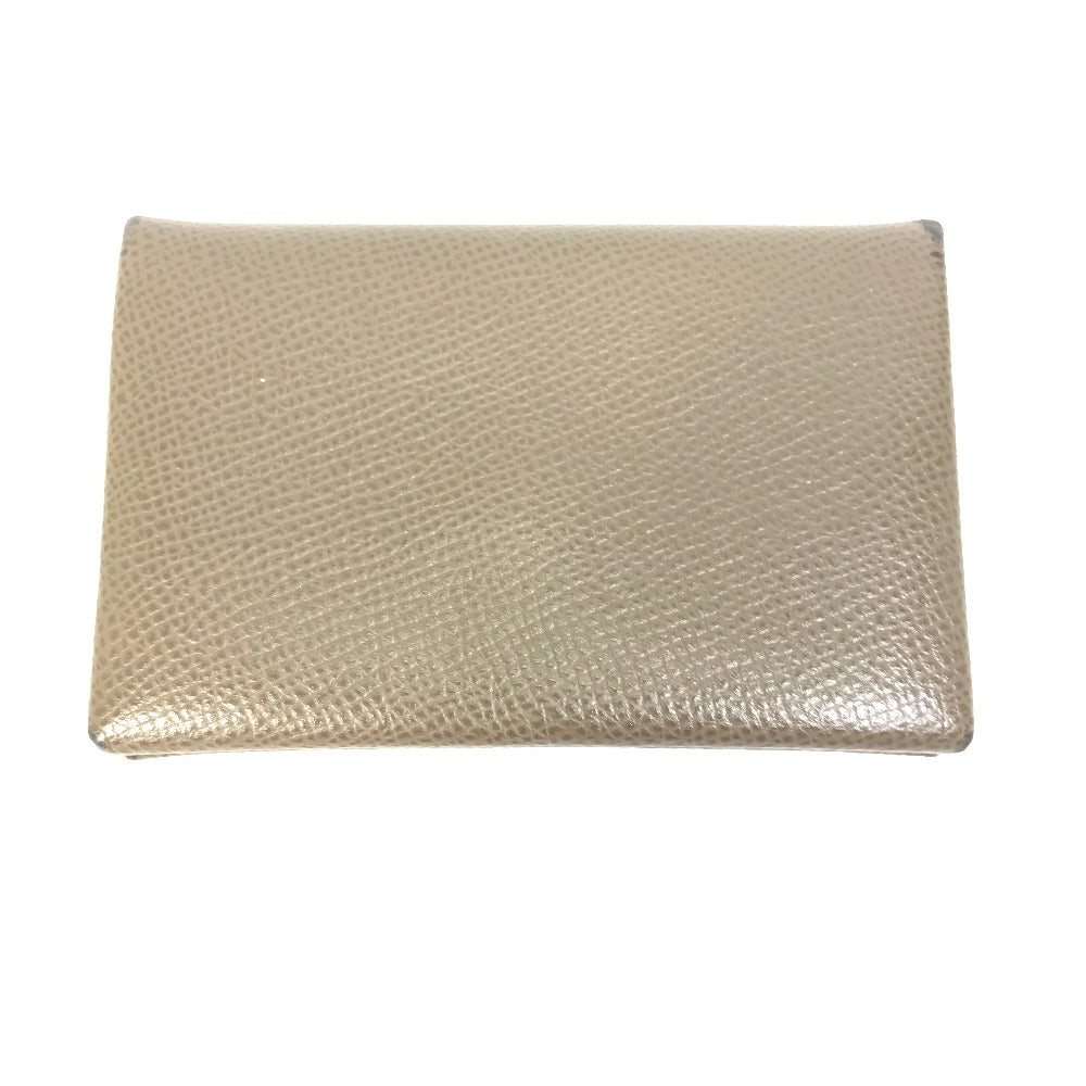 HERMES Card Case Epsom gray Two fold Calvi Women Used