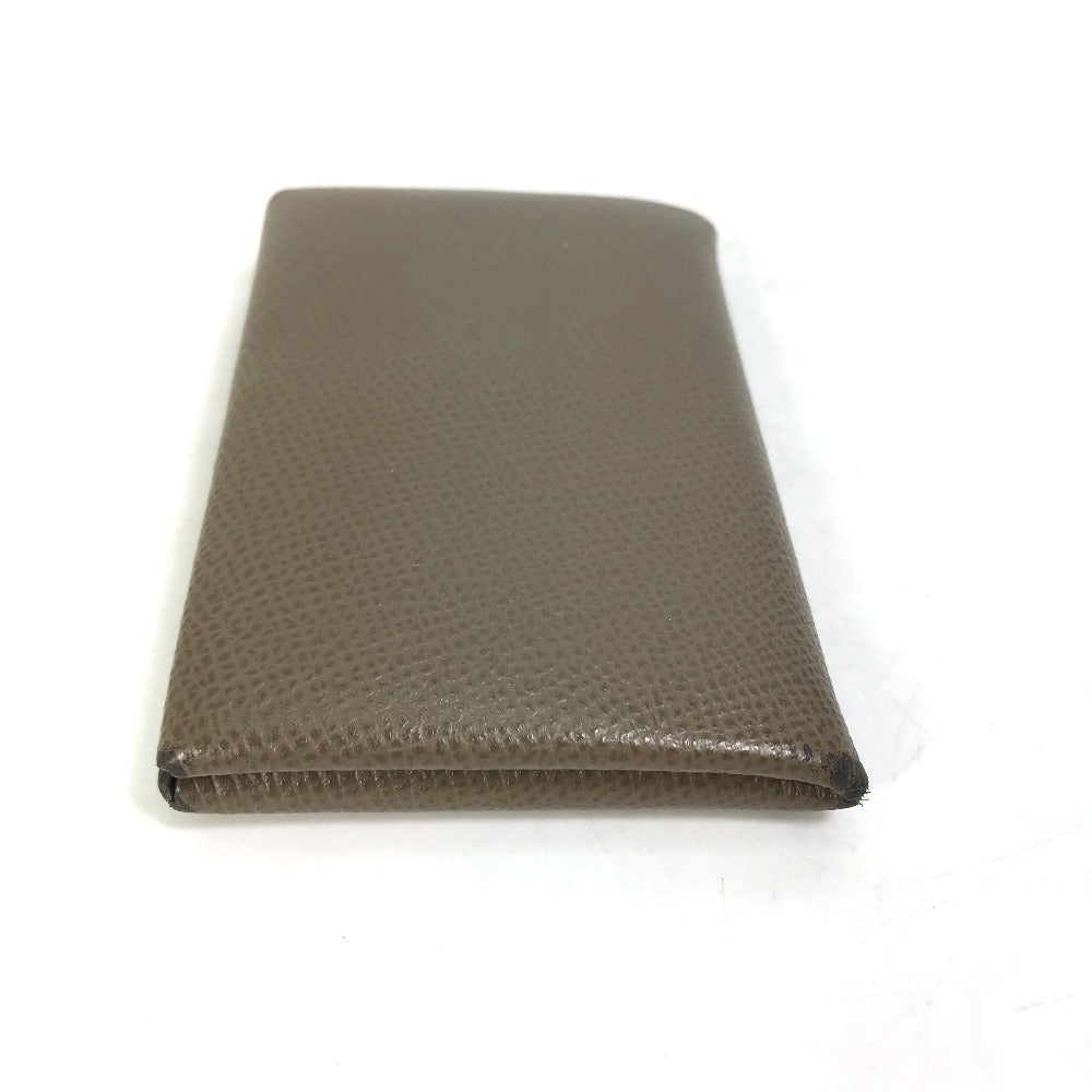 HERMES Card Case Epsom gray Two fold Calvi Women Used