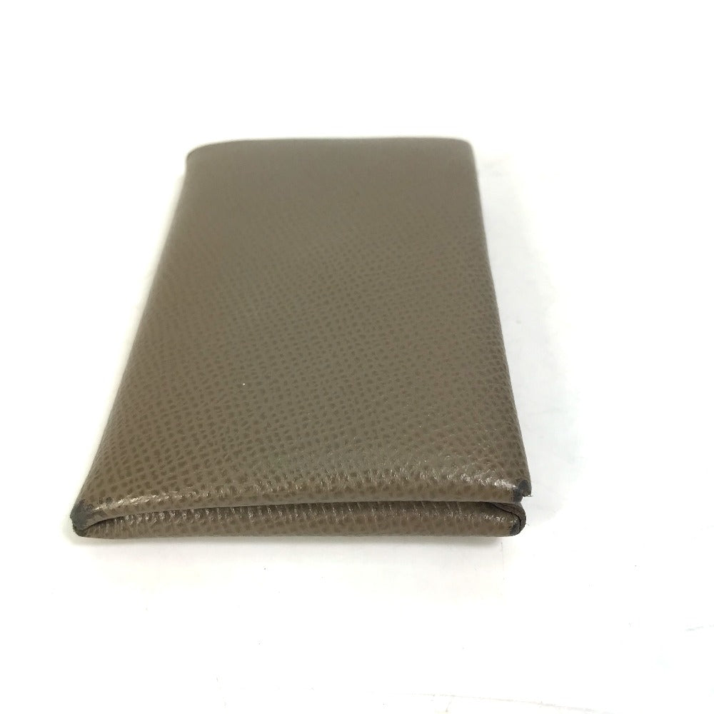 HERMES Card Case Epsom gray Two fold Calvi Women Used