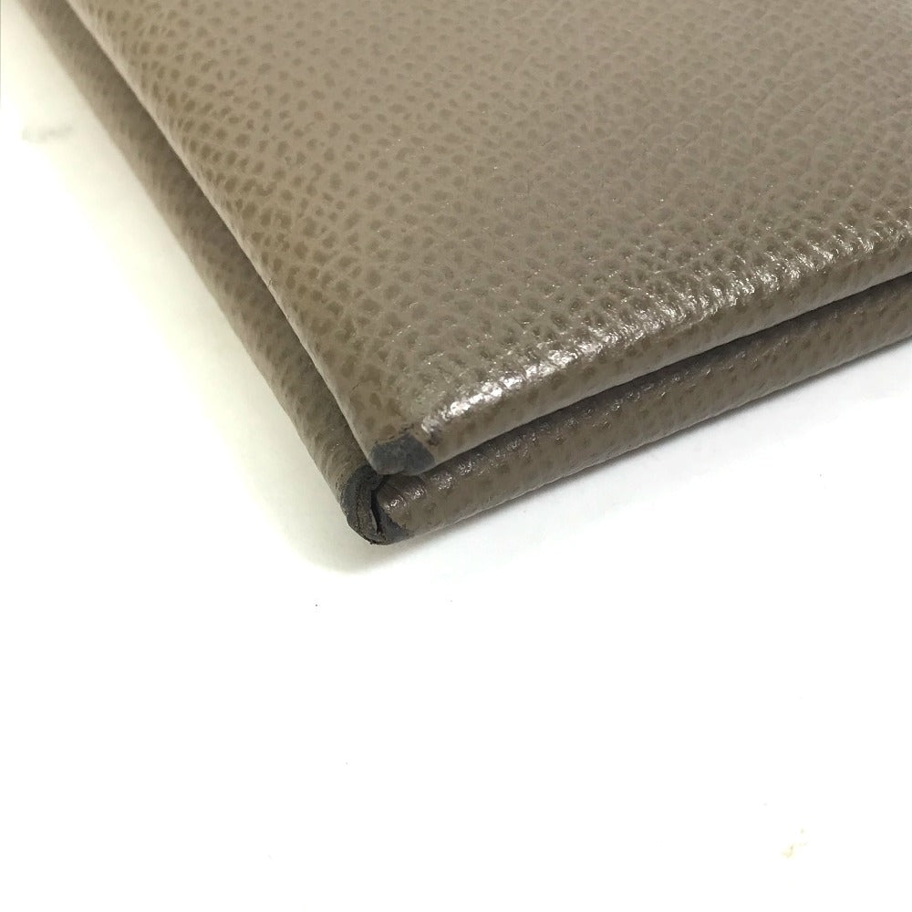 HERMES Card Case Epsom gray Two fold Calvi Women Used