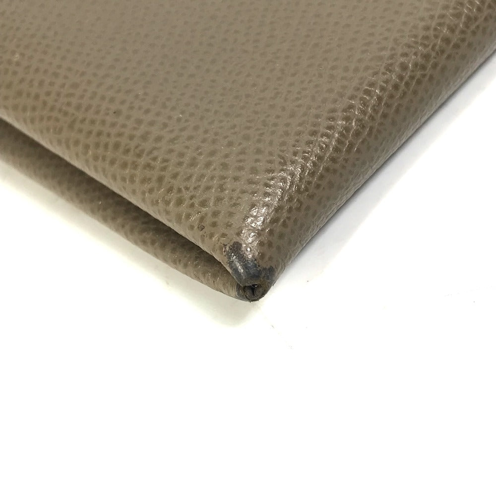 HERMES Card Case Epsom gray Two fold Calvi Women Used