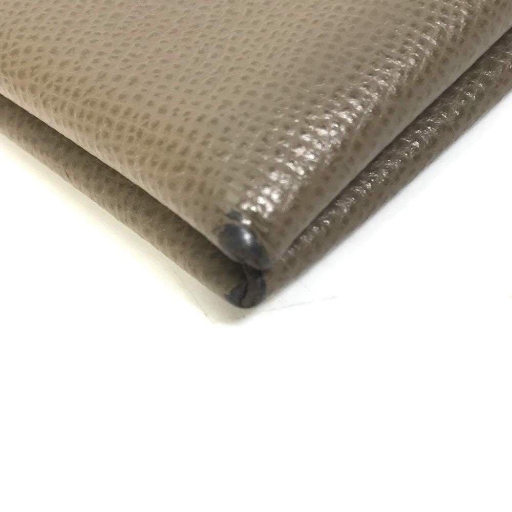 HERMES Card Case Epsom gray Two fold Calvi Women Used
