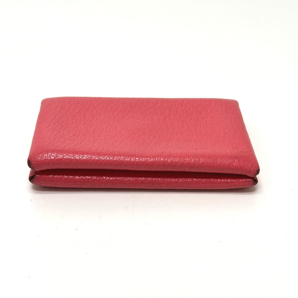 HERMES Card Case Epsom pink Business Card Holder Pass Case Calvi