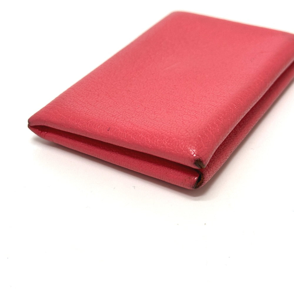 HERMES Card Case Epsom pink Business Card Holder Pass Case Calvi