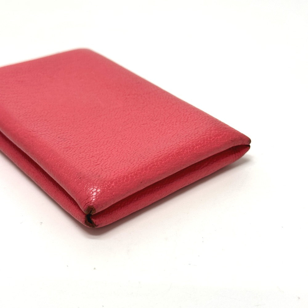 HERMES Card Case Epsom pink Business Card Holder Pass Case Calvi