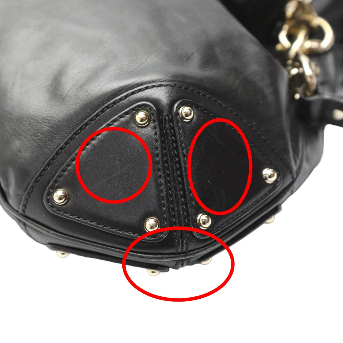 GUCCI Tote Bag 185566 leather black 2WAY bag leather Indy Women Used