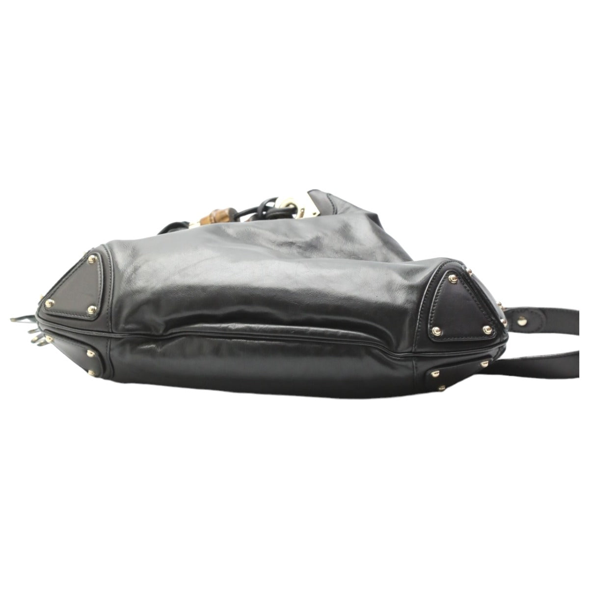 GUCCI Tote Bag 185566 leather black 2WAY bag leather Indy Women Used