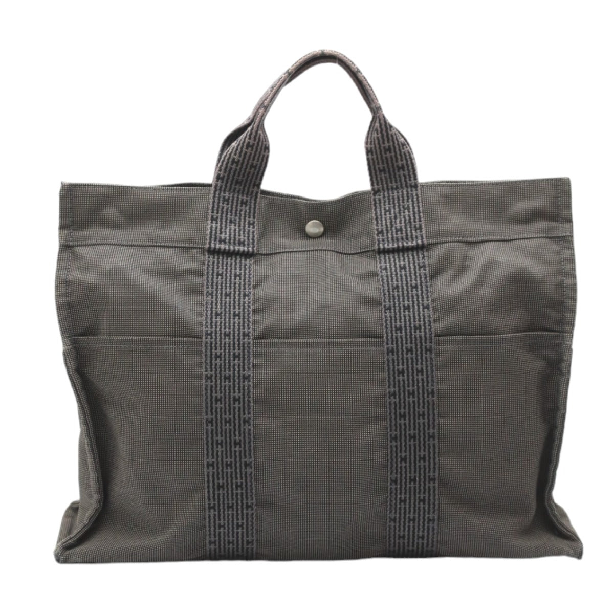 HERMES Tote Bag canvas gray Tote Bag Tote MM Her Line mens(Unisex) Used