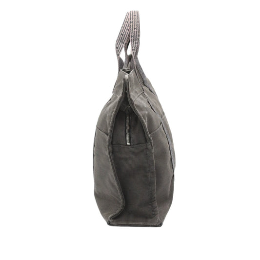 HERMES Tote Bag canvas gray Tote Bag Tote MM Her Line mens(Unisex) Used