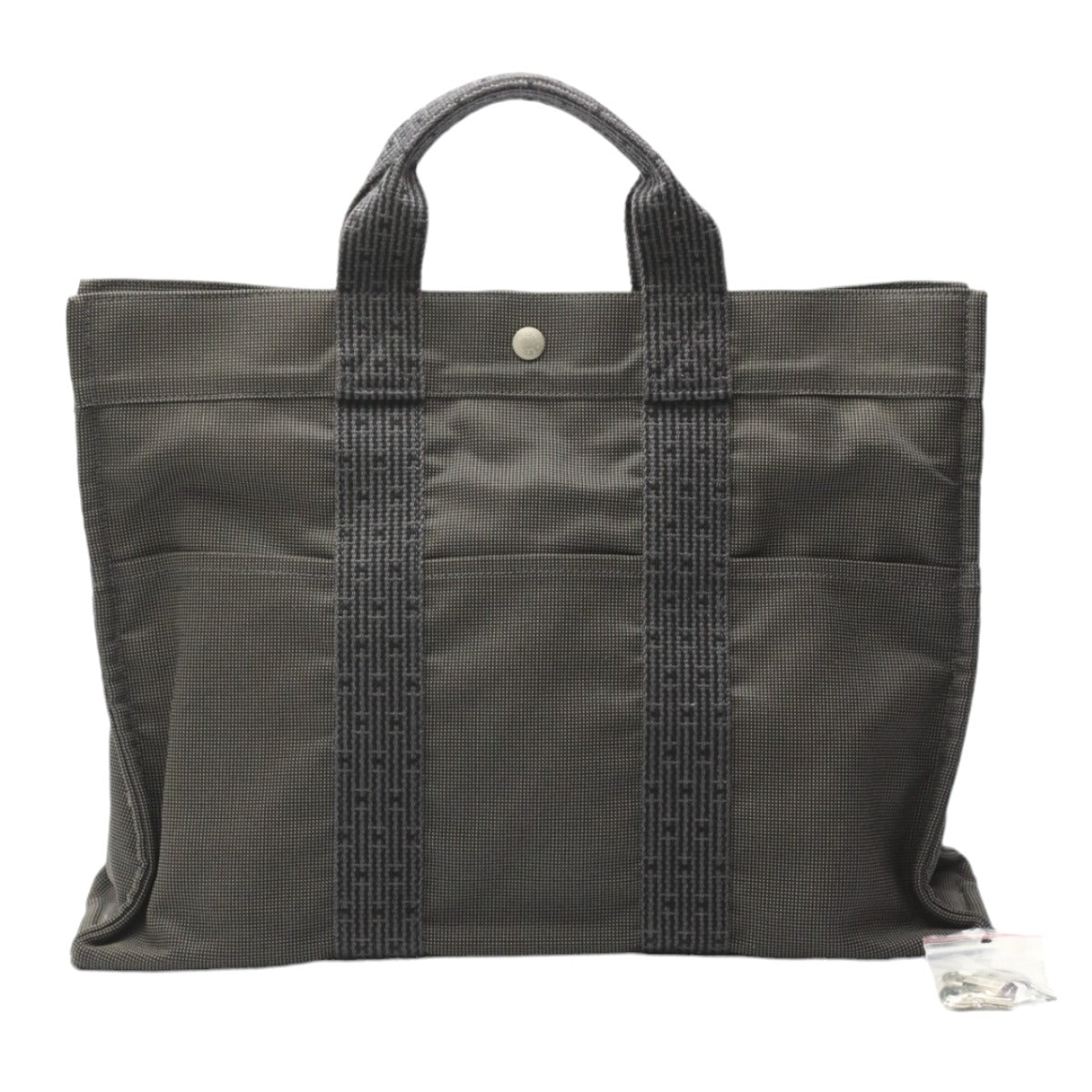HERMES Tote Bag canvas gray Tote MM Her Line mens(Unisex) Used