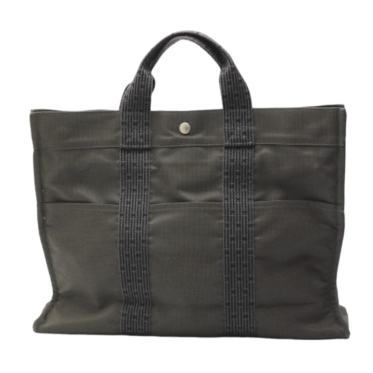 HERMES Tote Bag canvas gray Tote MM Her Line mens(Unisex) Used