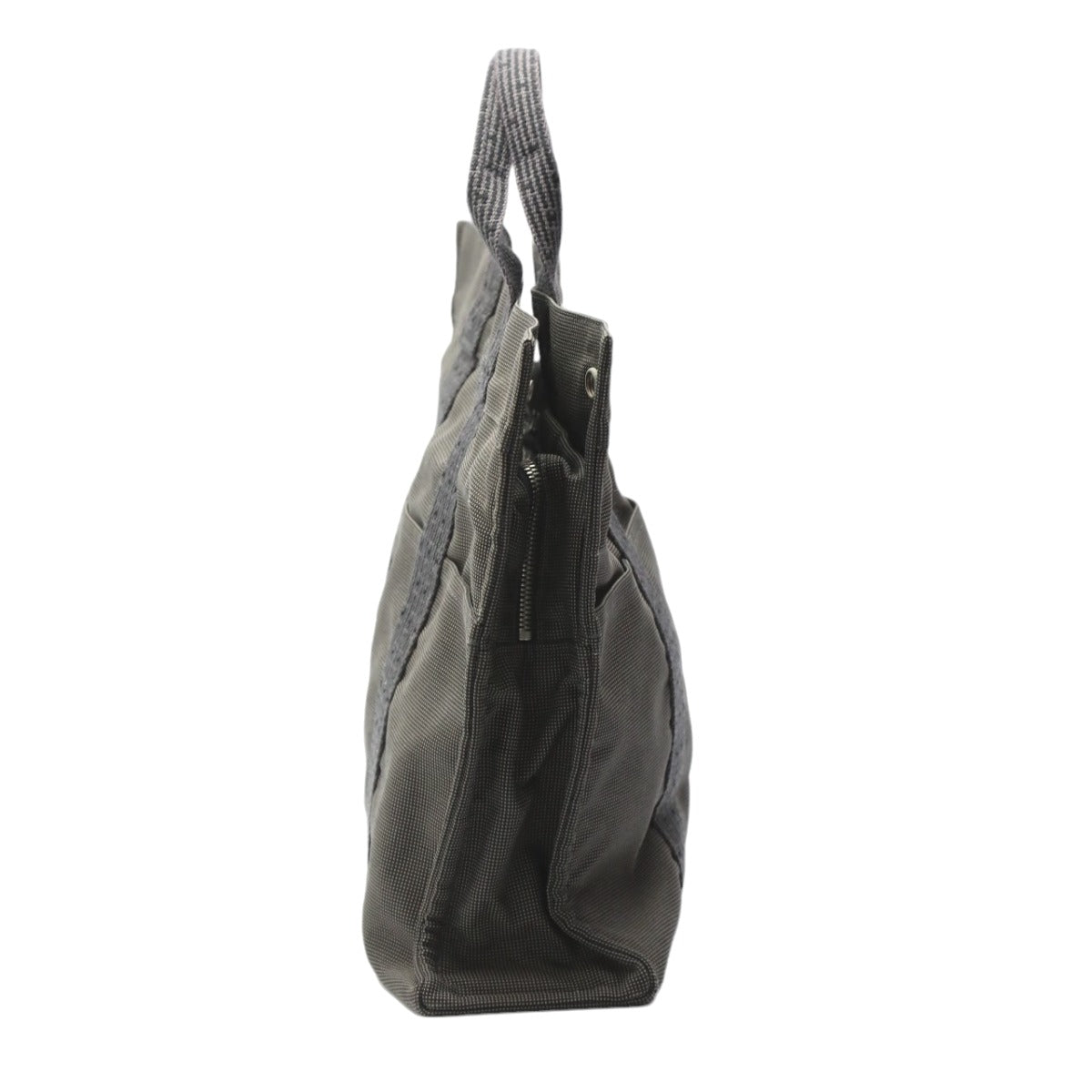 HERMES Tote Bag canvas gray Tote MM Her Line mens(Unisex) Used