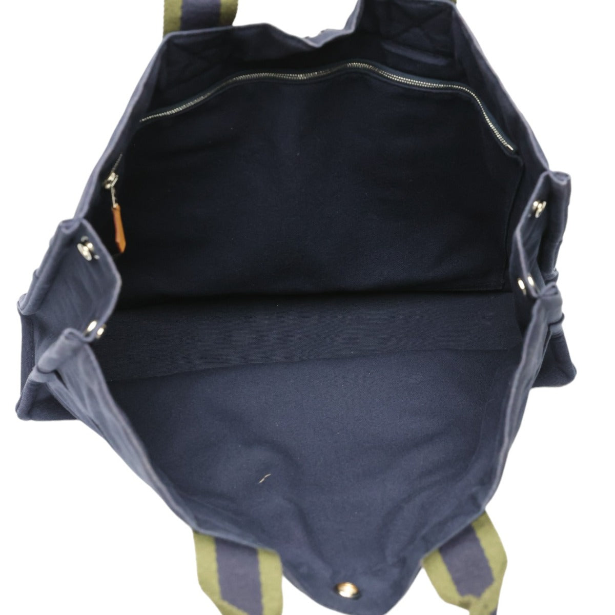HERMES Tote Bag canvas Navy Tote Bag Fool Toe mens(Unisex) Used