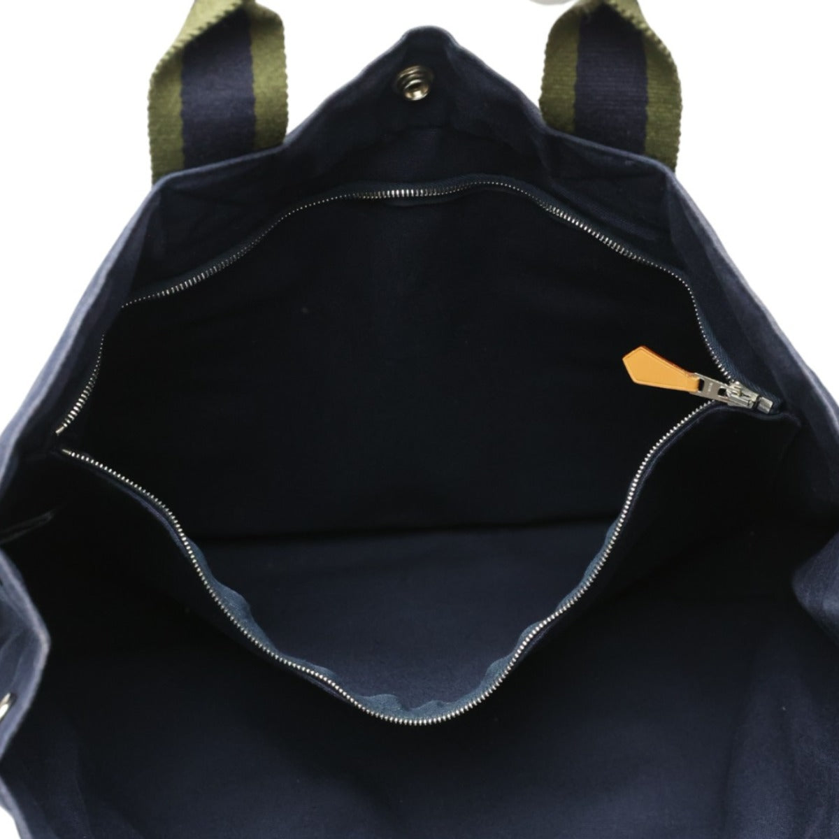 HERMES Tote Bag canvas Navy Tote Bag Fool Toe mens(Unisex) Used