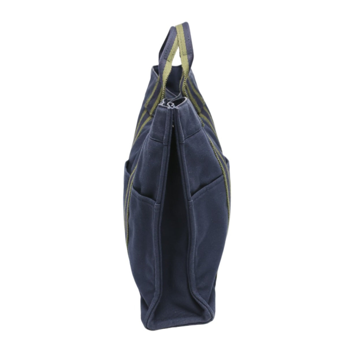 HERMES Tote Bag canvas Navy Tote Bag Fool Toe mens(Unisex) Used