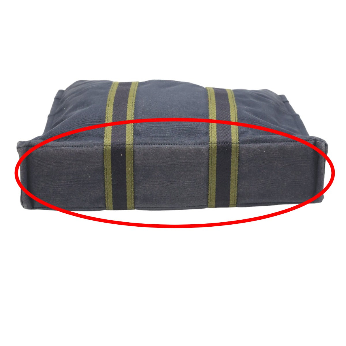 HERMES Tote Bag canvas Navy Tote Bag Fool Toe mens(Unisex) Used