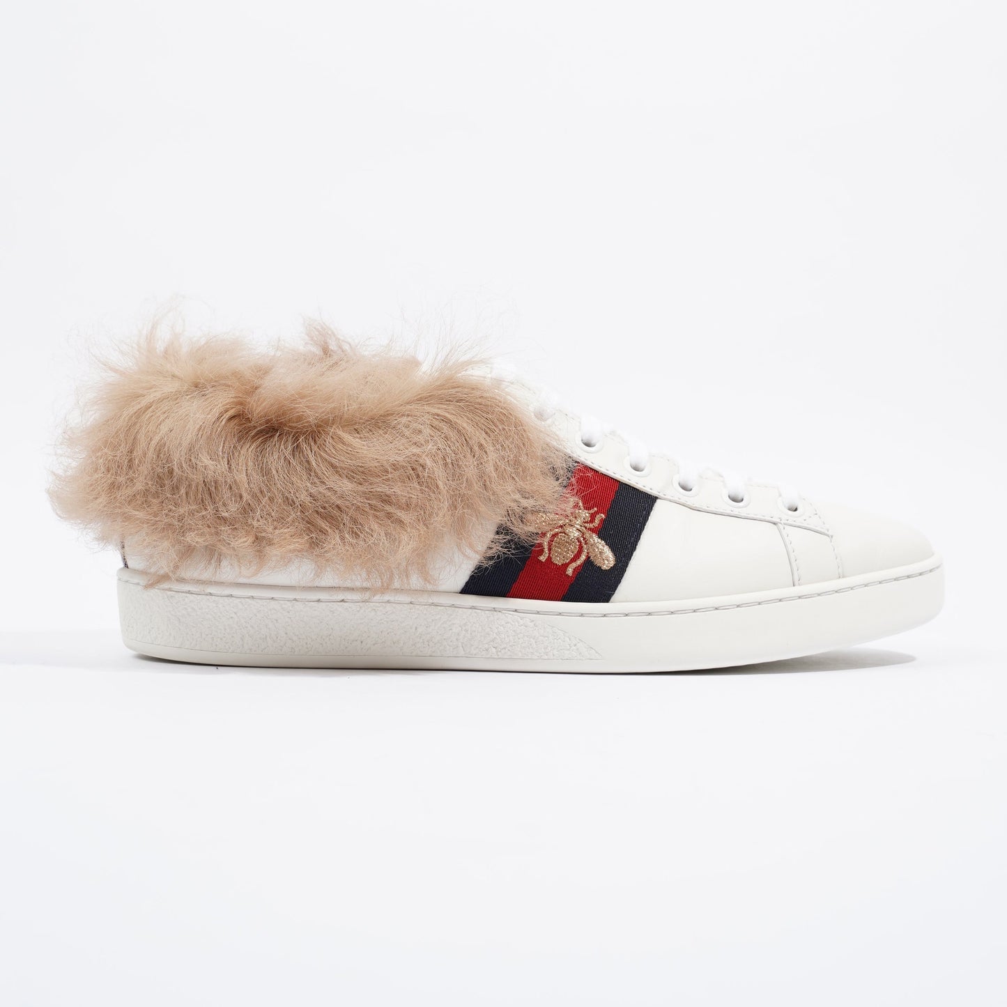 Gucci Ace Bee Fur White / Green / Red Leather EU 38.5 UK 5.5